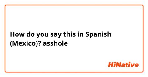 asshole en español|asshole in Spanish .